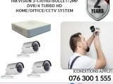 Hikvision CCTV CH 3-HD/ 2MP/ Bullet, DVR 4, Turbo