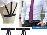 Mens Shirt Slip Clip, Adjustable Shirt Stay Garters, Soft and Smooth Elastic with Anti-Slip Clip