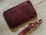 Genuine Leather Card Holder with Key Tag